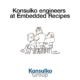 RecipesParis | Konsulko Group Group of engineers drawn in a sketch with the caption 'Konsulko engineers at Embedded Recipes' and the blue 'Konsulko Group' logo beneath.